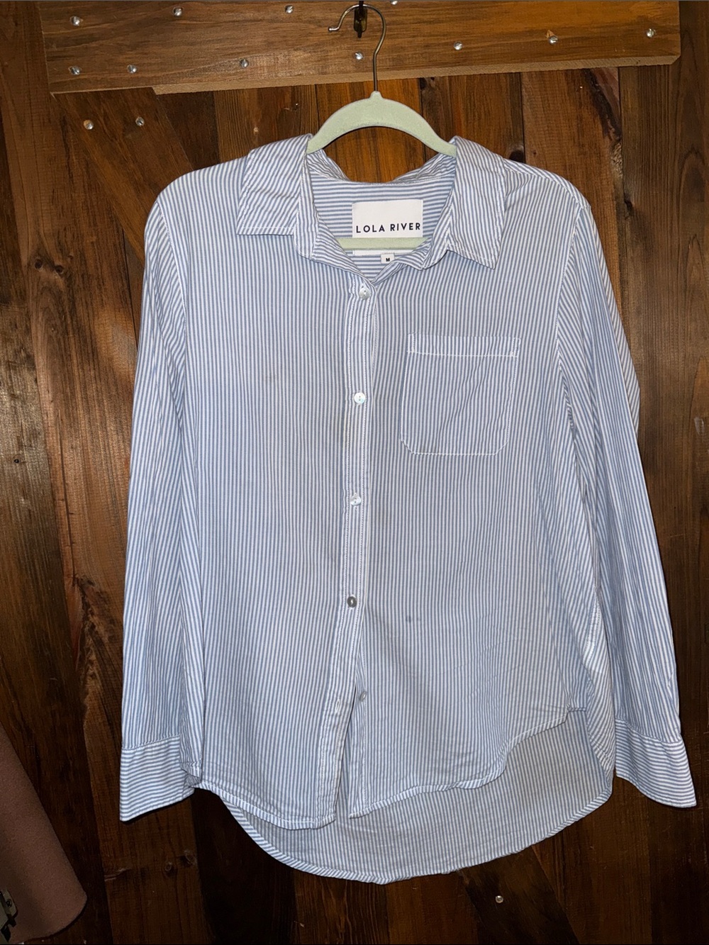 Lola River cotton striped button down